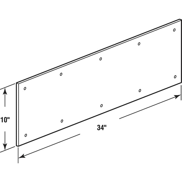 Prime-Line Door Kick Plate, 10 in. x 34 in., Satin Nickel Aluminum Single Pack - MP4839