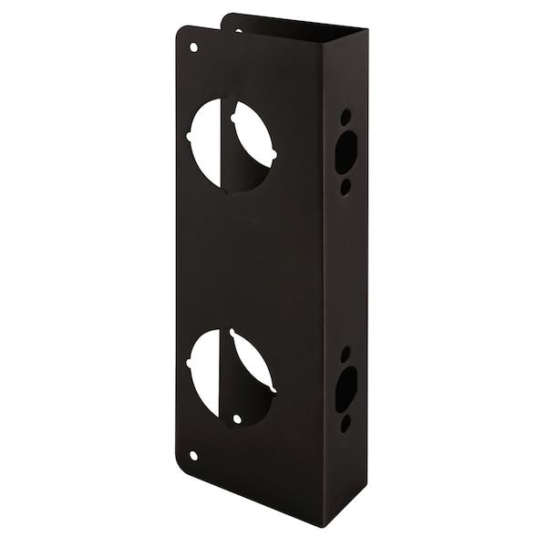 Prime-Line Brass Lock and Door Reinforcement Plate for 1-3/4 In. Thick Doors, Bronze Finish Single Pack - U 10750
