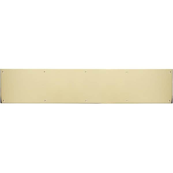 Brass Accents 8 in. x 28 in. Kick Plate Polished Brass-Aluminum Adhesive Mount - A09-P0828-628ADH