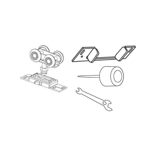 Best Hinges Pocket Door Track Hardware Set # 405845 Satin Brass Tone Finish - PD150NHDW