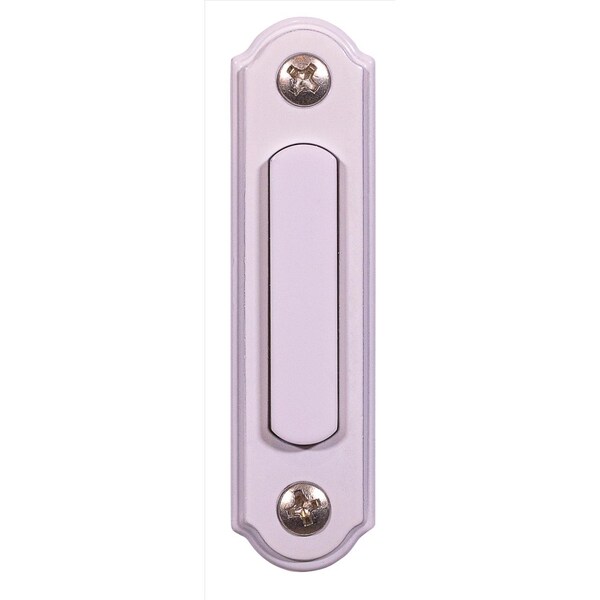 Heath-Zenith Heath Zenith Satin White Metal/Plastic Wired Pushbutton Doorbell - SL-559-90