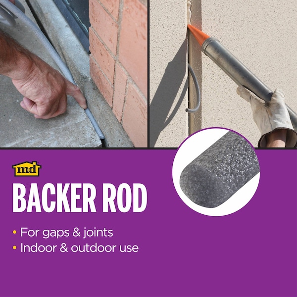 Zoro Select 5/8"W x 5/8"H x 20'L, Caulk Backer Rod, Gray, Foam - 2RRG2