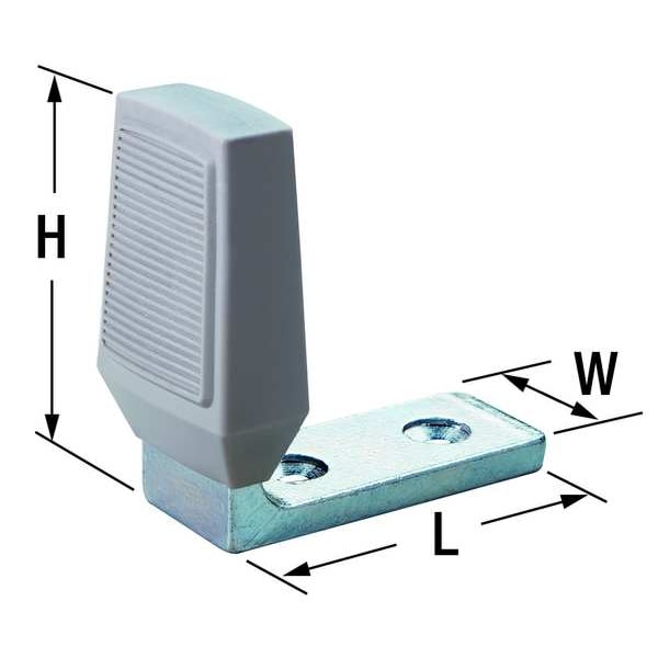 Rockwood Angle Door Stop, Steel, 2-5/8"H x 1"W - 486.2C
