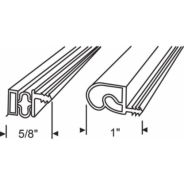 Zoro Select Door Weather Strip, 6.8 ft. x 1-1/4" W - 900-9000SBG-25