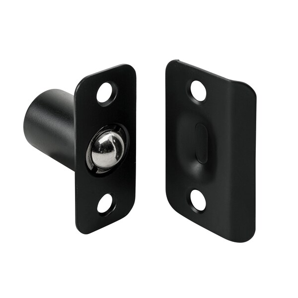 Pamex Adjustable Ball Catch with Round Corner Faceplate and Strike Matte Black Finish - DD0510BL