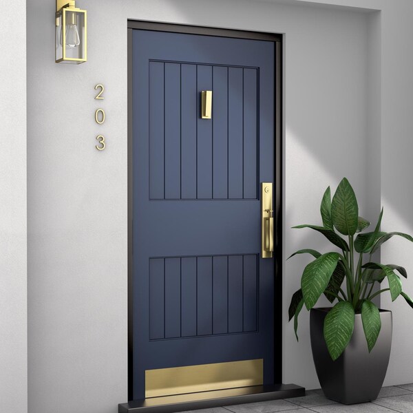 National Hardware National Hardware Reed 4.75 in. L Brushed Gold Brass Door Knocker - N336-705
