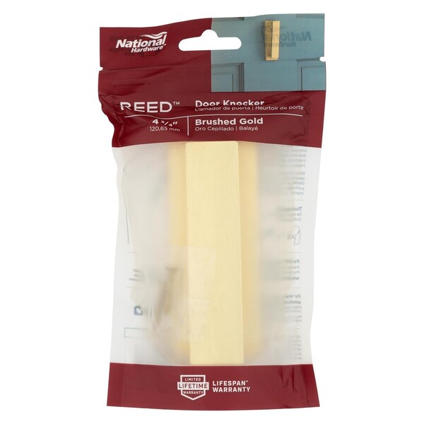 National Hardware National Hardware Reed 4.75 in. L Brushed Gold Brass Door Knocker - N336-705