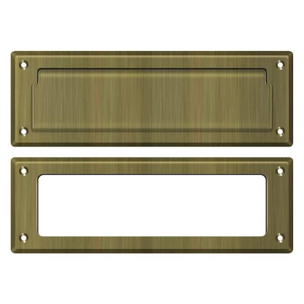 Deltana Mail Slot 8-7/8" With Interior Frame Antique Brass - MS626U5