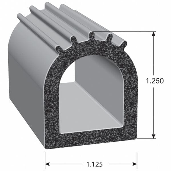 Trim-Lok Seal, EPDM Rubber, Black, 25 ft L - X2492BT-25