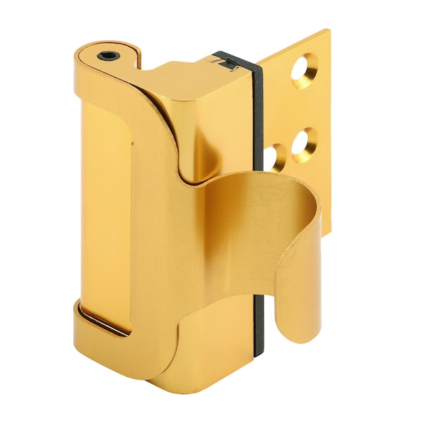 Prime-Line High Security Door Lock Finger Pull w/ Adhesive, Aluminum Construction, Gold Finish - MP108268