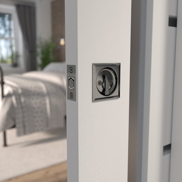 Richelieu 2 716inch 62 mm Square Pocket Door Privacy Pull, Antique Nickel - 17SAN42