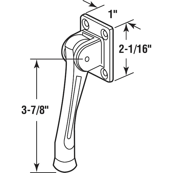 Prime-Line Solid Brass with Brushed Chrome Finish, Heavy Duty Door Holder (Single Pack) - J 4571