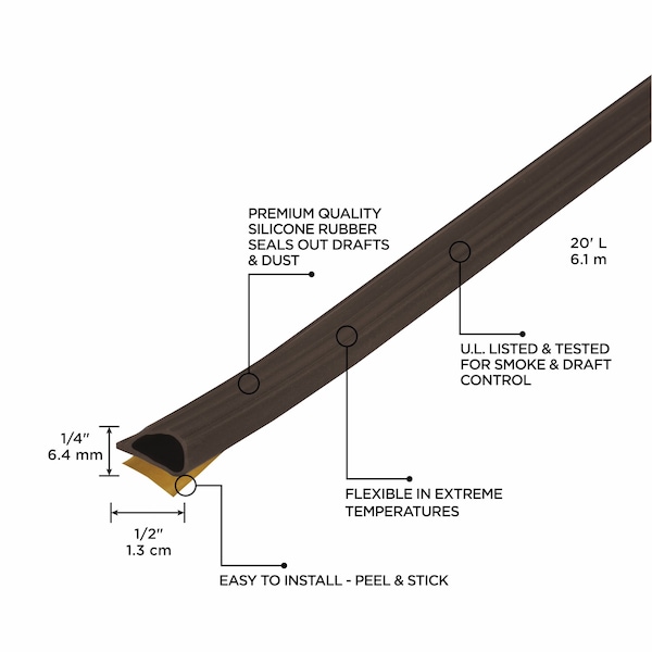 M-D Building Products 20 ft. Brown Silicone Gasket Seal for Doors and Windows - 68510
