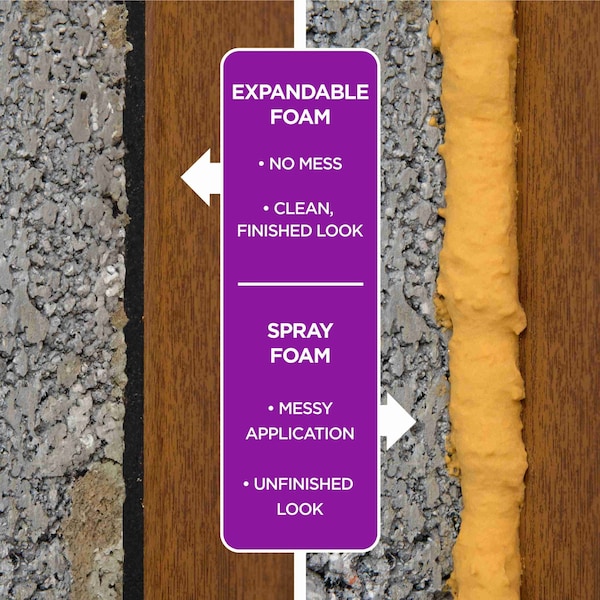M-D Building Products 1 in. Neutral Expandable Foam PLATINUM Weatherseal for Uneven Gaps - 03166