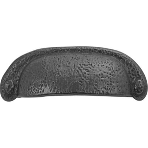 Gan Eden Center to Center Cup Door Pull, Black Iron - 3 in. & 96 mm - GA1771968