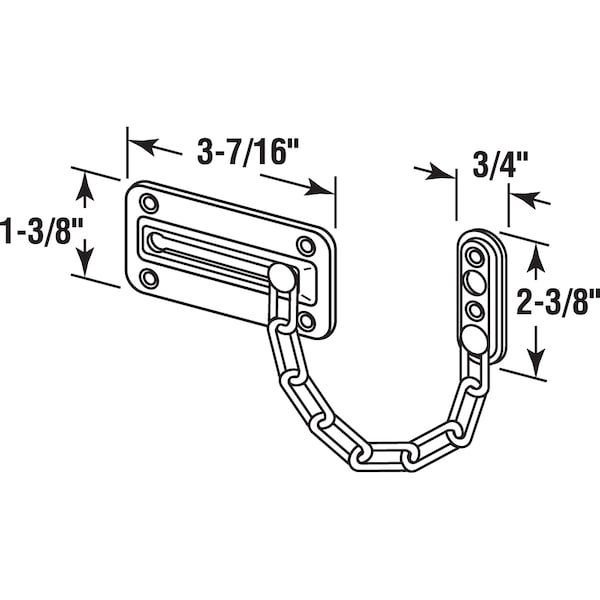 Prime-Line Chain Door Guard, Steel with Brass Finish Single Pack - U 9905