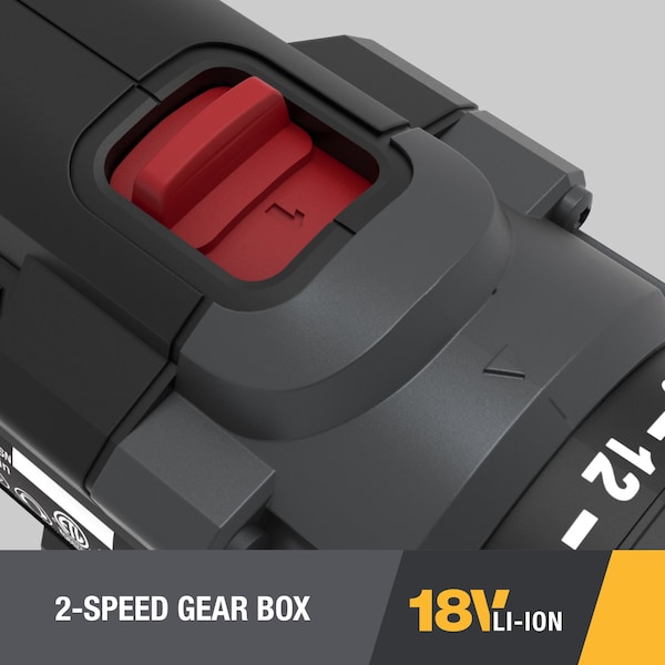Caterpillar Cat 18V 1 FOR ALL 1/2 in. Cordless Hammer Drill with Brushless Motor and Two Batteries - DX12