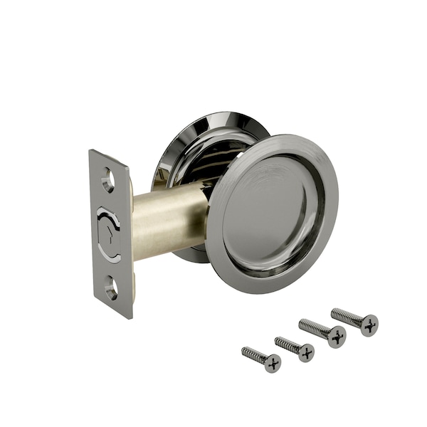Richelieu 2 716inch 62 mm Round Pocket Door Passage Pull, Antique Nickel - 17RAN10