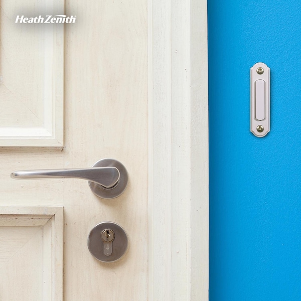 Heath-Zenith Heath Zenith Satin Nickel Silver Metal Wired Pushbutton Doorbell - SL-556-00
