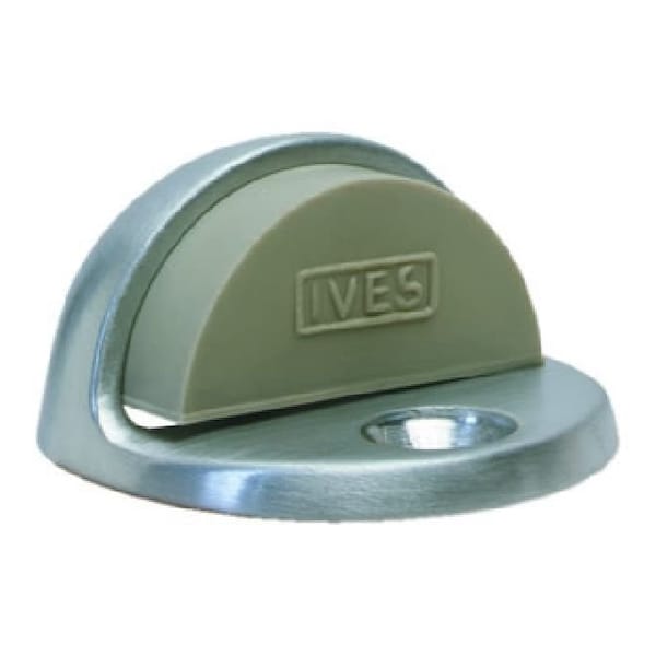 Ives Commercial Solid Brass 1in Floor Dome Stop Satin Chrome Finish - FS43626D