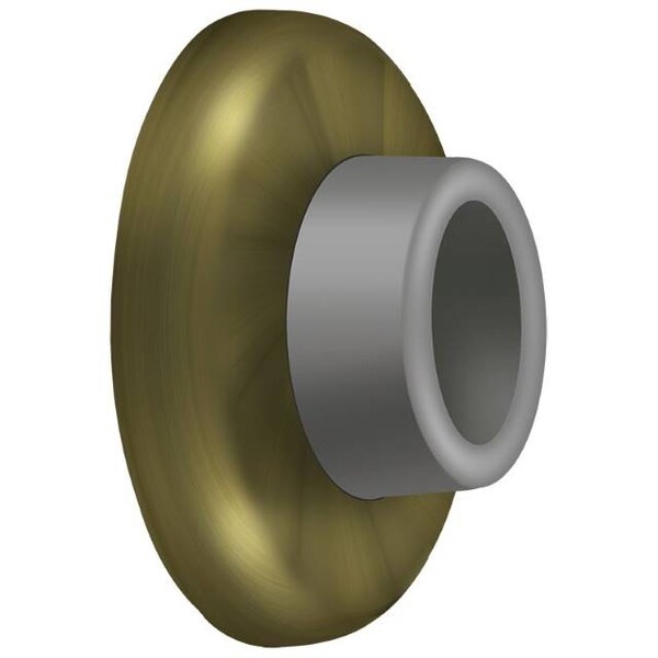 Deltana Wall Mount Concave Flush Bumper, 2-1/2" Diameter Antique Brass - WB250U5