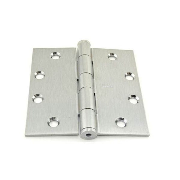Best Hinges 4-1/2inx4-1/2in Steel Full Mortise Standard Weight Square Corner Hinge # 050038 Satin Chrome - F17941226D