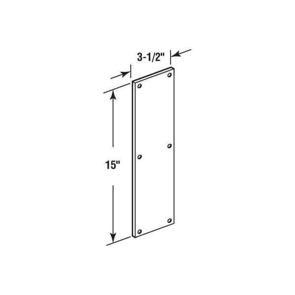 Prime-Line Push Plate, 3-1/2 in. x 15 in., 628 Satin Aluminum (Single Pack) - J 4718