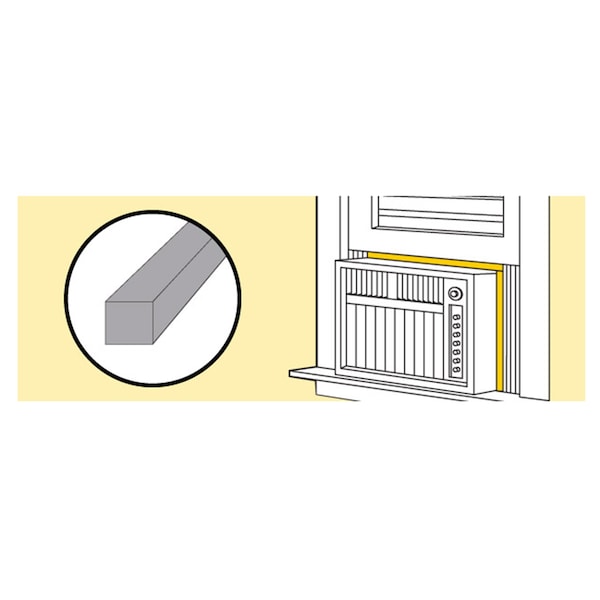 M-D Building Products 2-1/4 in. X 42 in. Gray Air Conditioner Weatherseal for Window Units - 02535