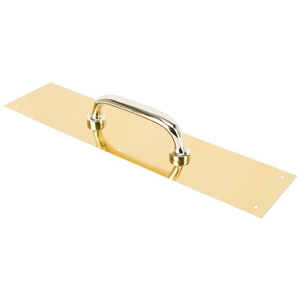Prosource Door Pull Plate, 3-1/2 in W, 15 in D, 1-5/8 in H, Aluminum, Brass - 32239BBB-PS