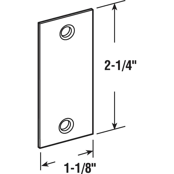 Prime-Line Steel Door Edge Hole Filler Plate, 1-1/8 in. by 2-1/4 in., Stainless Finish Single Pack - U 10678