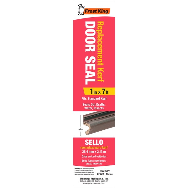 Frost King Frost King Brown Plastic Weather Seal For Doors 7 ft. L X 1 in. - DS7B/25