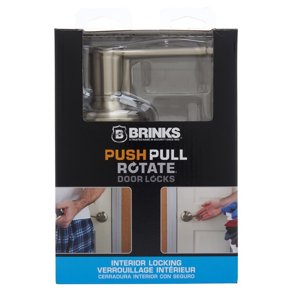 Brinks Commercial Brinks Push Pull Rotate Glenshaw Satin Nickel Privacy Lock KW1 1.75 in. - 23034-119