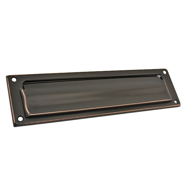 Ives Commercial Solid Brass Magazine Mail Slot with Spring Loaded Front and Open Back Aged Bronze Finish - 620B716