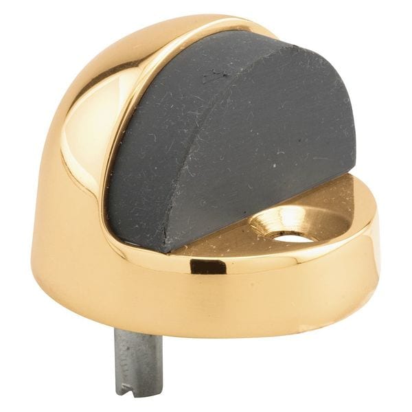Primeline Tools Door Stop, 1-5/16 in., Cast Brass, Polished Brass Finish, Floor Mount (Single Pack) - MP4555