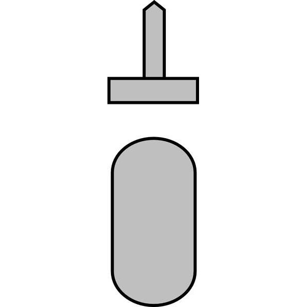 Rockwood Door Silencer, Rubber, Gray, 3/4"H x 3/8"W, PK.100 - 609.GRAY