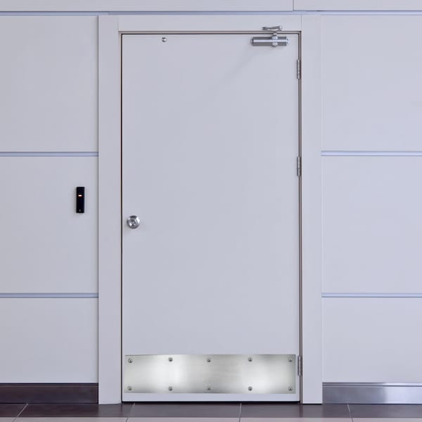 Trans Atlantic Co. 10 in. x 34 in. Aluminum Commercial Kick Plate - GH-KP1034-AL