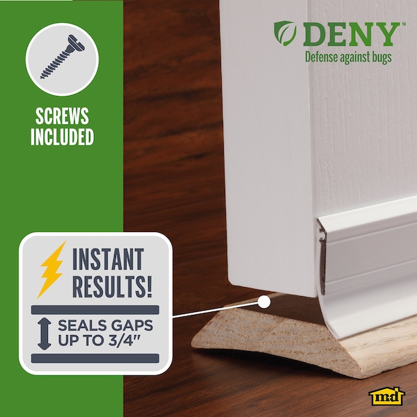 M-D Building Products 36 in. White Aluminum and Vinyl DENY Heavy-duty Screw-on Door Sweep - 40715
