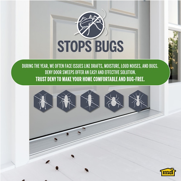 M-D Building Products 36 in. White Aluminum and Vinyl DENY Heavy-duty Screw-on Door Sweep - 40715
