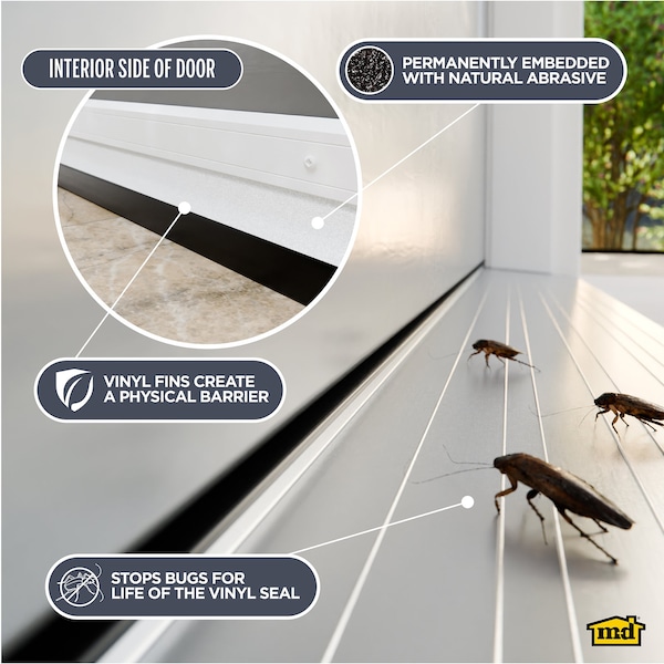 M-D Building Products 36 in. White Aluminum and Vinyl DENY Heavy-duty Screw-on Door Sweep - 40715