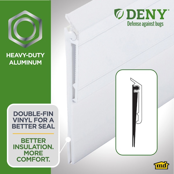 M-D Building Products 36 in. White Aluminum and Vinyl DENY Heavy-duty Screw-on Door Sweep - 40715