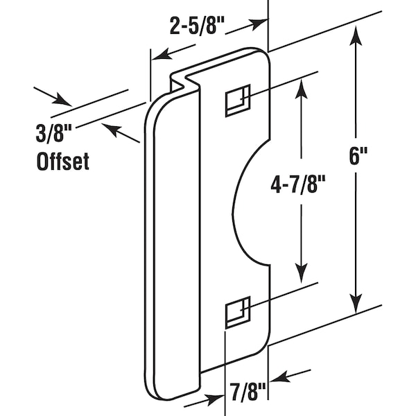 Prime-Line Stainless Steel Out-Swinging Latch Guard Plate - U 10676