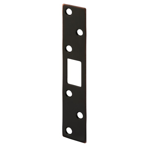 Prime-Line Maximum Security Deadbolt Strike 1-1/8 x 5-7/8 in. with Screws Classic Bronze Finish (Single Pack) - U 11123