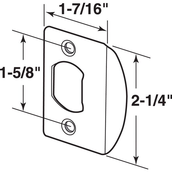 Prime-Line Prime-Line 2.25 in. H Chrome Steel Latch Strike Plate - E 2234