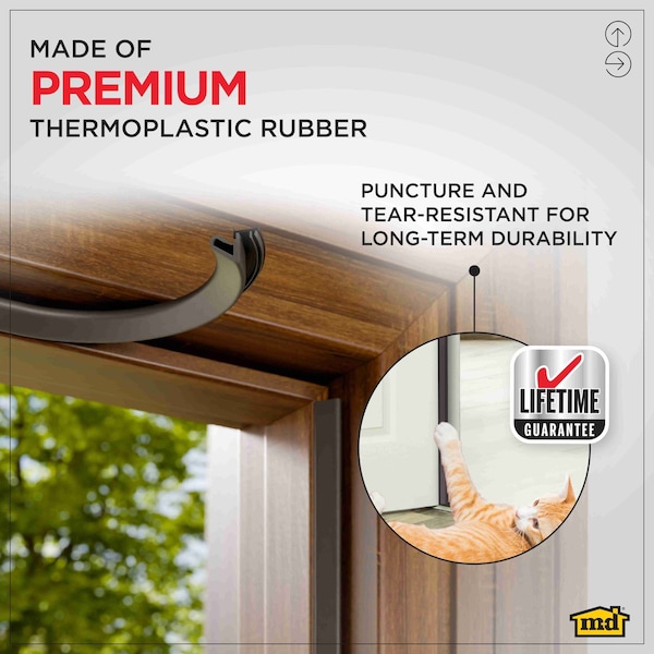 M-D Building Products 84 in. Brown Premium Rubber PLATINUM Top and Sides Door Seal for Doors with Kerf/Channel - 91891