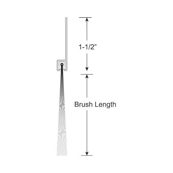 American Garage Door Supply Brushseal, Polyp., 1-1/2-in Straight Holder, 2-in Brush, 94-in. - BPS152-94