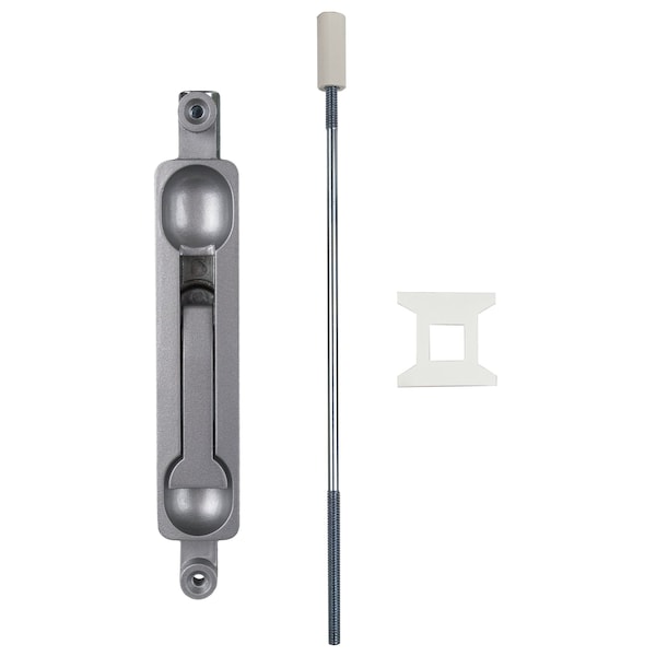 Global Door Controls 10 in. Mortise Flush Bolt with 7/8 in. Rod Extension in Aluminum - TH1100-FB1-AL
