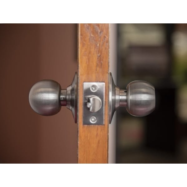 Global Door Controls GLC Series Brushed Chrome Grade 3 Commercial/Residential Storeroom Door Knob with Lock - GLC-5180B-626