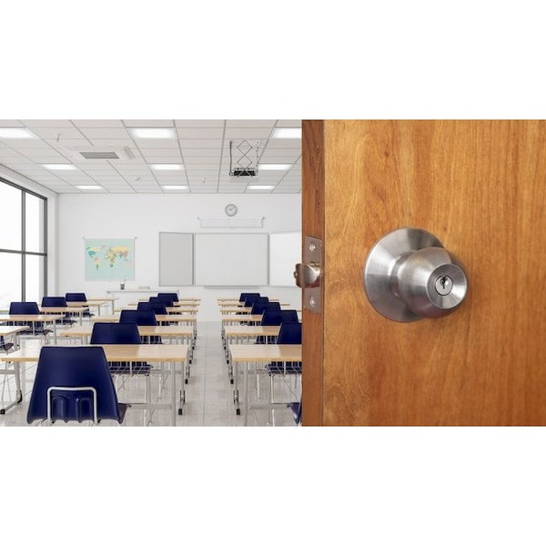 Global Door Controls GLC Series Brushed Chrome Grade 3 Commercial/Residential Storeroom Door Knob with Lock - GLC-5180B-626