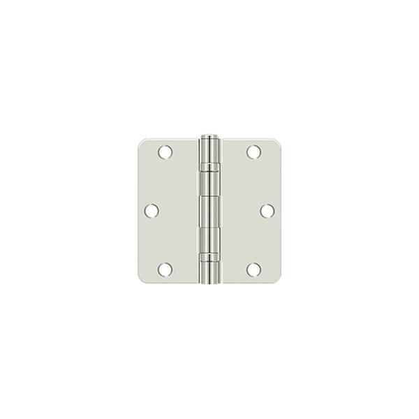 Deltana 3-1/2 x 3-1/2 x 1/4 Radius Hinge; Ball Bearing; Bright Nickel Finish, PR - S35R4BB14