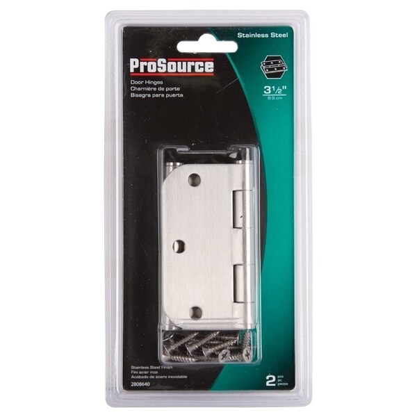 Prosource Door Hinge, Stainless Steel, Stainless Steel, Loose Pin, 180 deg Range of Motion - 20338SS-35RC-DB-P